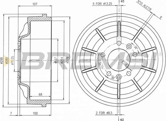 Bremsi CR5729 - Гальмівний барабан autozip.com.ua