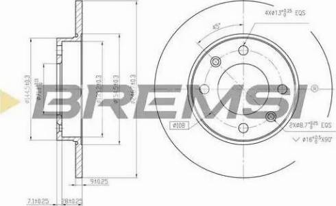 Bremsi DBB178S - Гальмівний диск autozip.com.ua