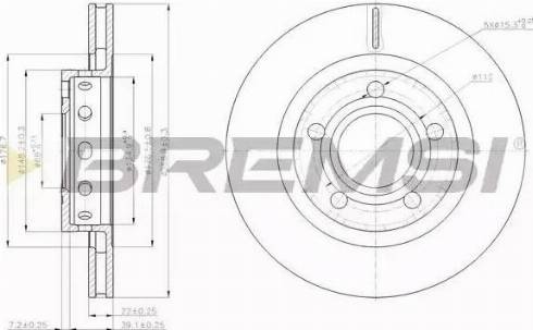 Bremsi DBB896V - Гальмівний диск autozip.com.ua