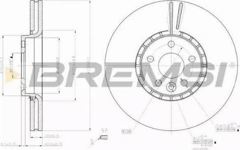 Bremsi DBB801V - Гальмівний диск autozip.com.ua