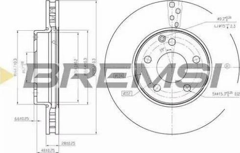 Bremsi DBB252V - Гальмівний диск autozip.com.ua