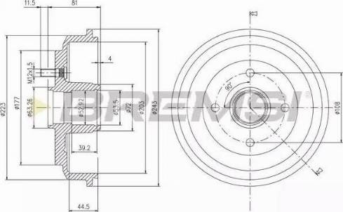 Bremsi DR5644 - Гальмівний барабан autozip.com.ua