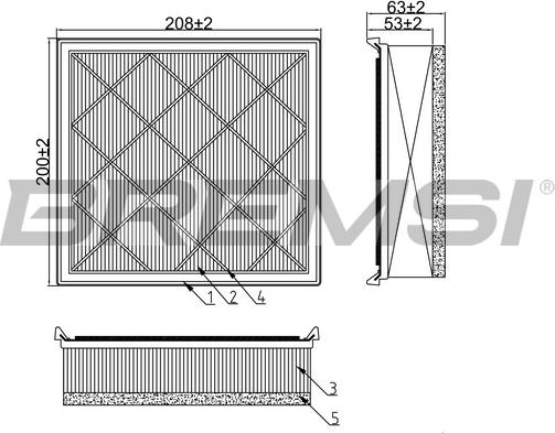 Bremsi FA0582 - Повітряний фільтр autozip.com.ua