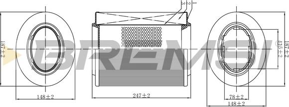 Bremsi FA0526 - Повітряний фільтр autozip.com.ua