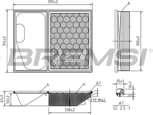 Bremsi FA0641 - Повітряний фільтр autozip.com.ua