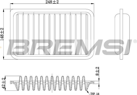 Bremsi FA0602 - Повітряний фільтр autozip.com.ua