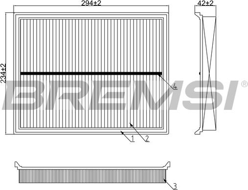 Bremsi FA0618 - Повітряний фільтр autozip.com.ua