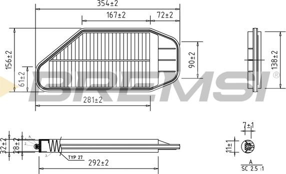 Bremsi FA0637 - Повітряний фільтр autozip.com.ua