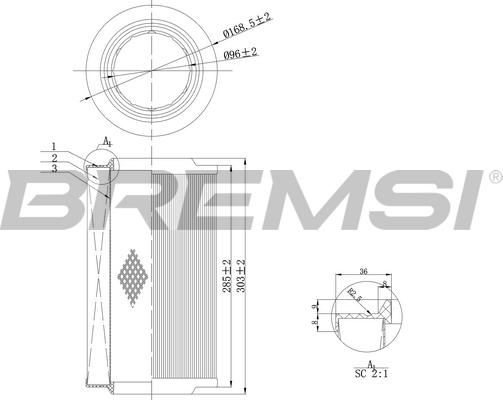 Bremsi FA0115 - Повітряний фільтр autozip.com.ua