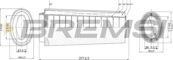 Bremsi FA0124 - Повітряний фільтр autozip.com.ua