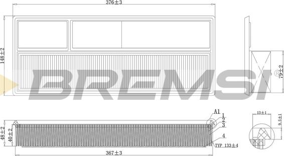 Bremsi FA0217 - Повітряний фільтр autozip.com.ua