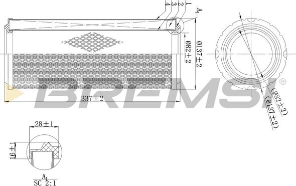 Bremsi FA1996 - Повітряний фільтр autozip.com.ua