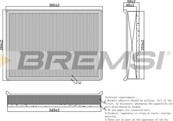 Bremsi FA1574 - Повітряний фільтр autozip.com.ua