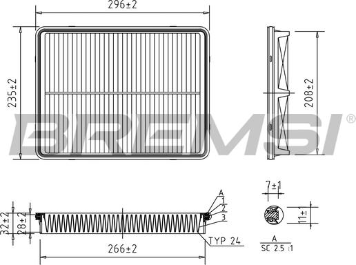 Bremsi FA1695 - Повітряний фільтр autozip.com.ua