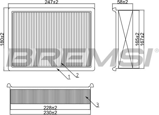 Bremsi FA1650 - Повітряний фільтр autozip.com.ua