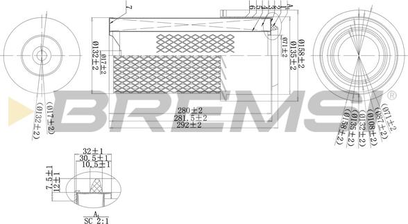 Bremsi FA1669 - Повітряний фільтр autozip.com.ua