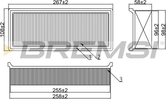 Bremsi FA1660 - Повітряний фільтр autozip.com.ua