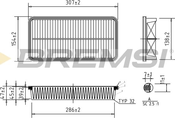 Bremsi FA1601 - Повітряний фільтр autozip.com.ua