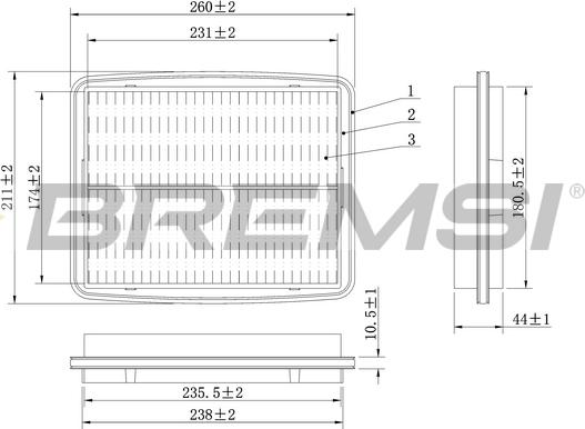 Bremsi FA1602 - Повітряний фільтр autozip.com.ua