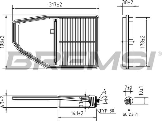 Bremsi FA1689 - Повітряний фільтр autozip.com.ua