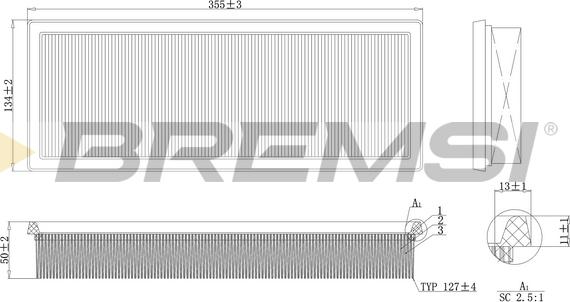 Bremsi FA1639 - Повітряний фільтр autozip.com.ua