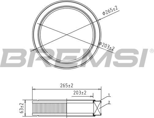 Bremsi FA1638 - Повітряний фільтр autozip.com.ua