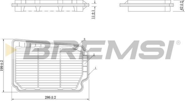 Bremsi FA1620 - Повітряний фільтр autozip.com.ua