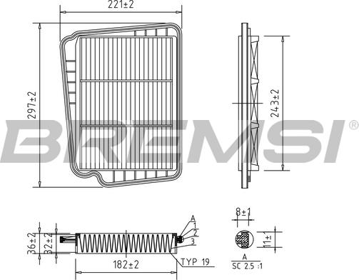 Bremsi FA1621 - Повітряний фільтр autozip.com.ua