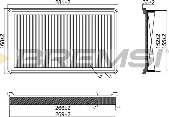 Bremsi FA1679 - Повітряний фільтр autozip.com.ua