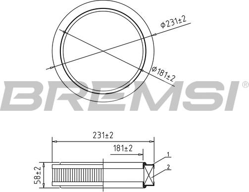 Bremsi FA1059 - Повітряний фільтр autozip.com.ua