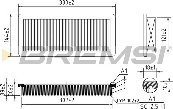 Bremsi FA1037 - Повітряний фільтр autozip.com.ua