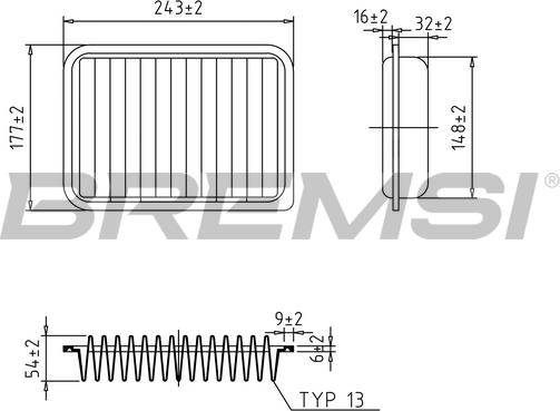 Bremsi FA1024 - Повітряний фільтр autozip.com.ua