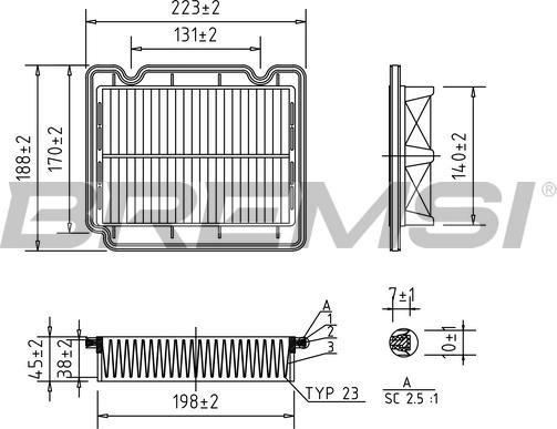 Bremsi FA1072 - Повітряний фільтр autozip.com.ua