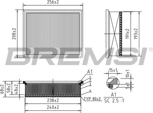 Bremsi FA1194 - Повітряний фільтр autozip.com.ua