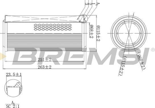 Bremsi FA1140 - Повітряний фільтр autozip.com.ua