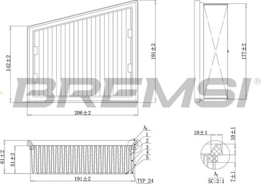 Bremsi FA1151 - Повітряний фільтр autozip.com.ua