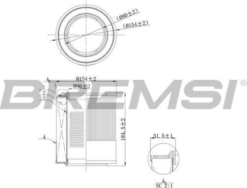 Bremsi FA1104 - Повітряний фільтр autozip.com.ua