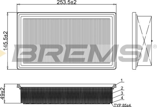 Bremsi FA1102 - Повітряний фільтр autozip.com.ua