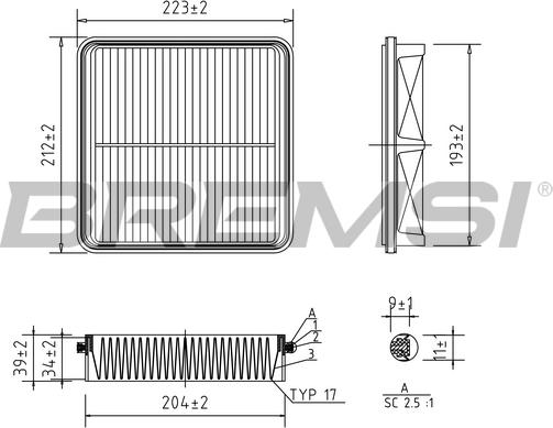 Bremsi FA1118 - Повітряний фільтр autozip.com.ua
