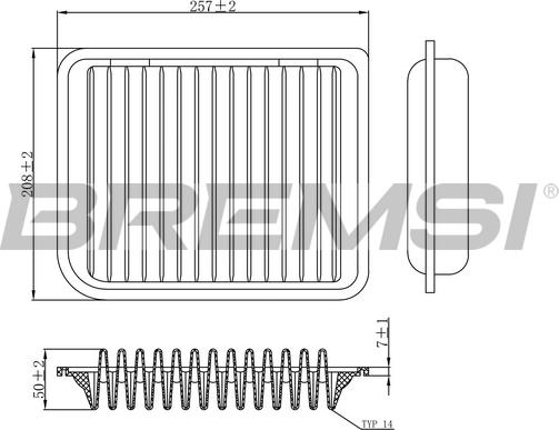 Bremsi FA1186 - Повітряний фільтр autozip.com.ua