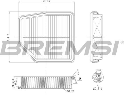 Bremsi FA1183 - Повітряний фільтр autozip.com.ua