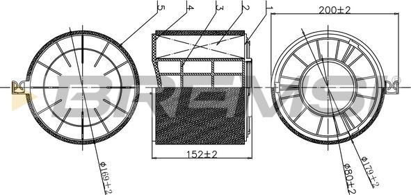 Bremsi FA1175 - Повітряний фільтр autozip.com.ua