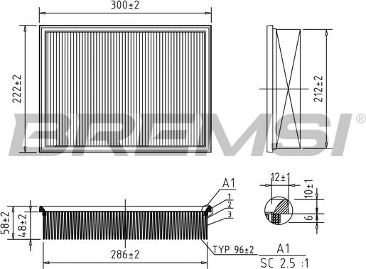 Bremsi FA1394 - Повітряний фільтр autozip.com.ua