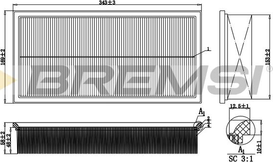 Bremsi FA1354 - Повітряний фільтр autozip.com.ua