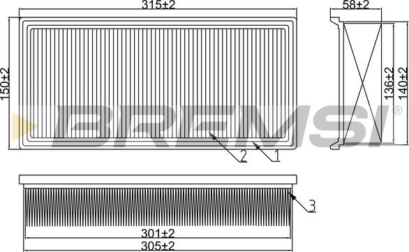 Bremsi FA1375 - Повітряний фільтр autozip.com.ua