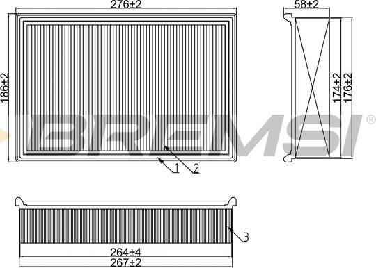 Bremsi FA1241 - Повітряний фільтр autozip.com.ua