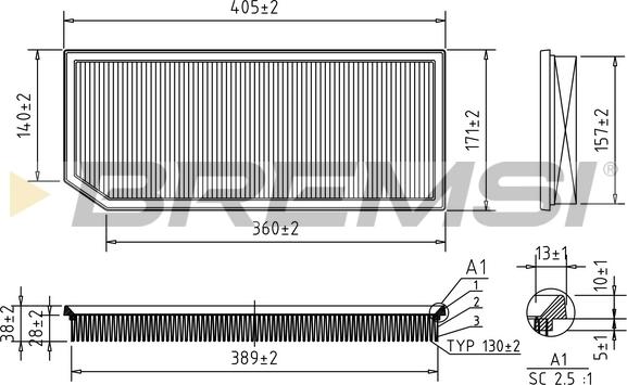 Bremsi FA1242 - Повітряний фільтр autozip.com.ua