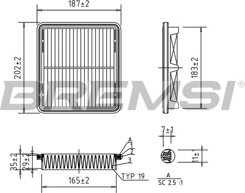 Bremsi FA1257 - Повітряний фільтр autozip.com.ua