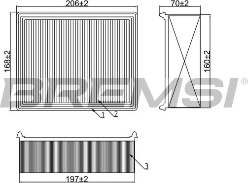 Bremsi FA1262 - Повітряний фільтр autozip.com.ua