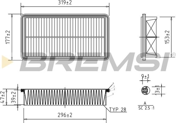 Bremsi FA1267 - Повітряний фільтр autozip.com.ua